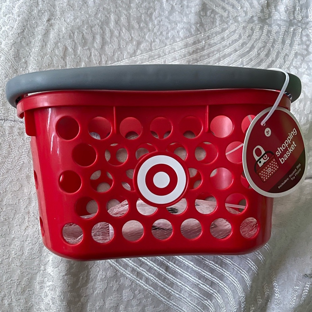 Red Target toy shopping basket